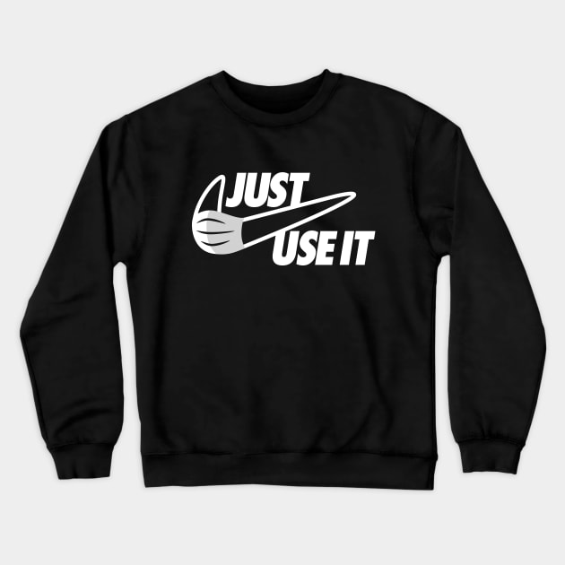 Just Use the Mask (White) Crewneck Sweatshirt by Olipop